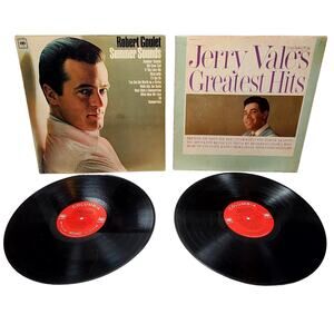 2 Columbia Vinyl Record Lot Robert Goulet Jerry Vale Greatest Hits 12" 33 rpm